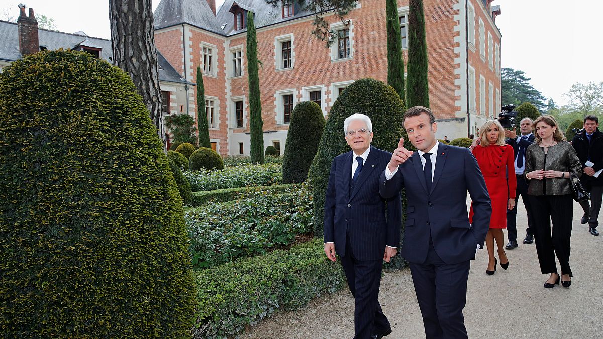 Macron and Mattarella in Amboise France, May 2, 2019