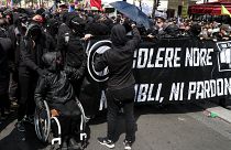 Black Bloc ahead of May Day protests, 1 May 2019