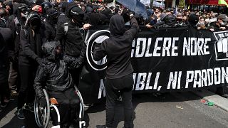 Black Bloc ahead of May Day protests, 1 May 2019