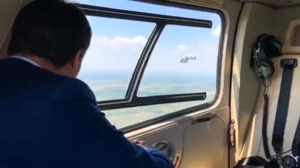 Salvini Röszkére helikopterezett Salvini Röszkére helikopterezett