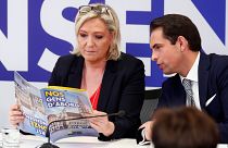 France's far-right National Rally (Rassemblement National) party leader Mar