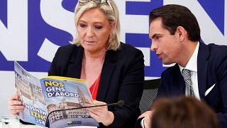 France's far-right National Rally (Rassemblement National) party leader Mar