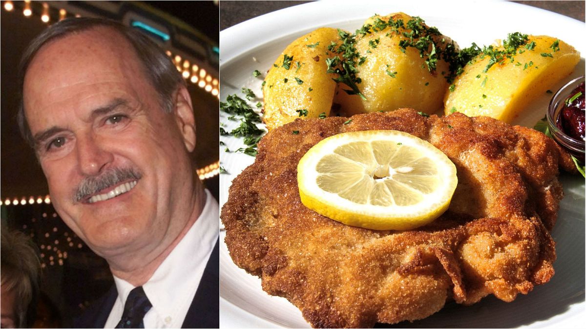 Fawlty Towers star John Cleese and popular Austrian dish wiener schnitzel