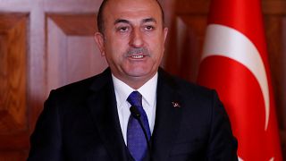 وزير الخارجية التركي خلال مؤتمر صحفي في أنقرة
