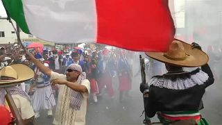 Spectators lined the streets to watch the re-enactment