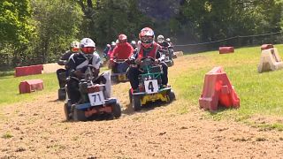 Lawn motorists cutting corners in quirky British race