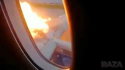 Distressing video: Footage emerges from inside burning Aeroflot plane