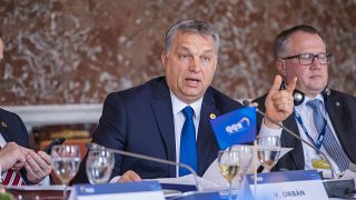 Orbán Viktor magyar miniszterelnök egy EPP-találkozón 2017-ben