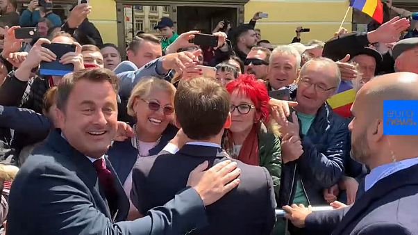 Watch: Luxembourg's Bettel tries to start a Macron chant in Romania Watch: Luxembourg's Bettel tries to start a Macron chant in Romania