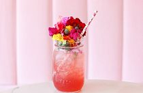 Pink sustainable cocktail