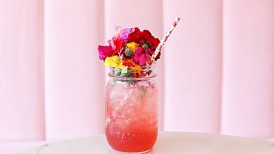 Pink sustainable cocktail Pink sustainable cocktail