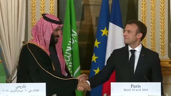 ماكرون وبن سلمان ماكرون وبن سلمان