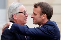 President Emmanuel Macron meets President Jean-Claude Juncker