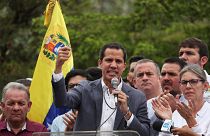 Guaido num protesto