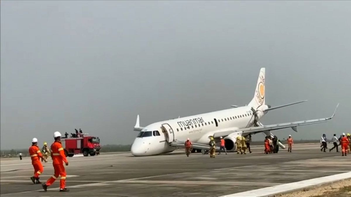 Myanmar plane makes emergency landing without front wheel