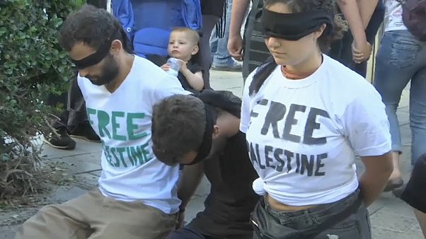 Protesto palestiniano marca arranque da semana da Eurovisão Protesto palestiniano marca arranque da semana da Eurovisão