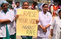 Nurses protest against rape in Bangladesh