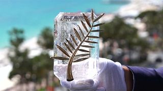 The trophy, made of 24-carat gold, pays tribute to the Cannes coat of arms