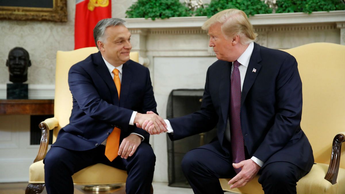 دونالد ترامپ، رئیس جمهوری آمریکا و ویکتور اوربان، نخست وزیر مجارسنان