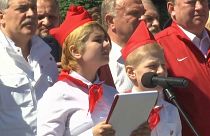 Aufnahmefeier der sowjetischen Organisation Junge Pioniere