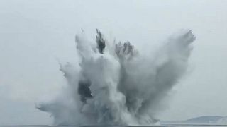 Watch: UK bomb disposal experts detonate WWII mine at sea