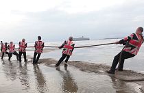 Tug-of-war takes place before island disappears