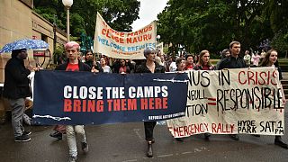 تظاهرات مخالفان دولت استرالیا علیه سیاست‌های مهاجرتی اسکات موریسون در سیدنی