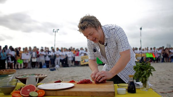 Jamie Oliver egy floridai strandon főz Jamie Oliver egy floridai strandon főz