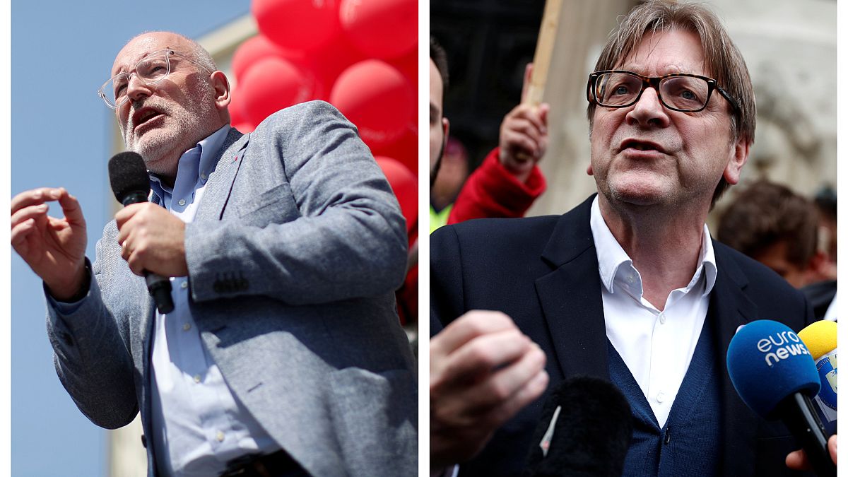 Ultimi comizi per il liberale Verhofstadt e il socialdemocratico Timmermans