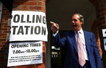 Farage leaves polling station