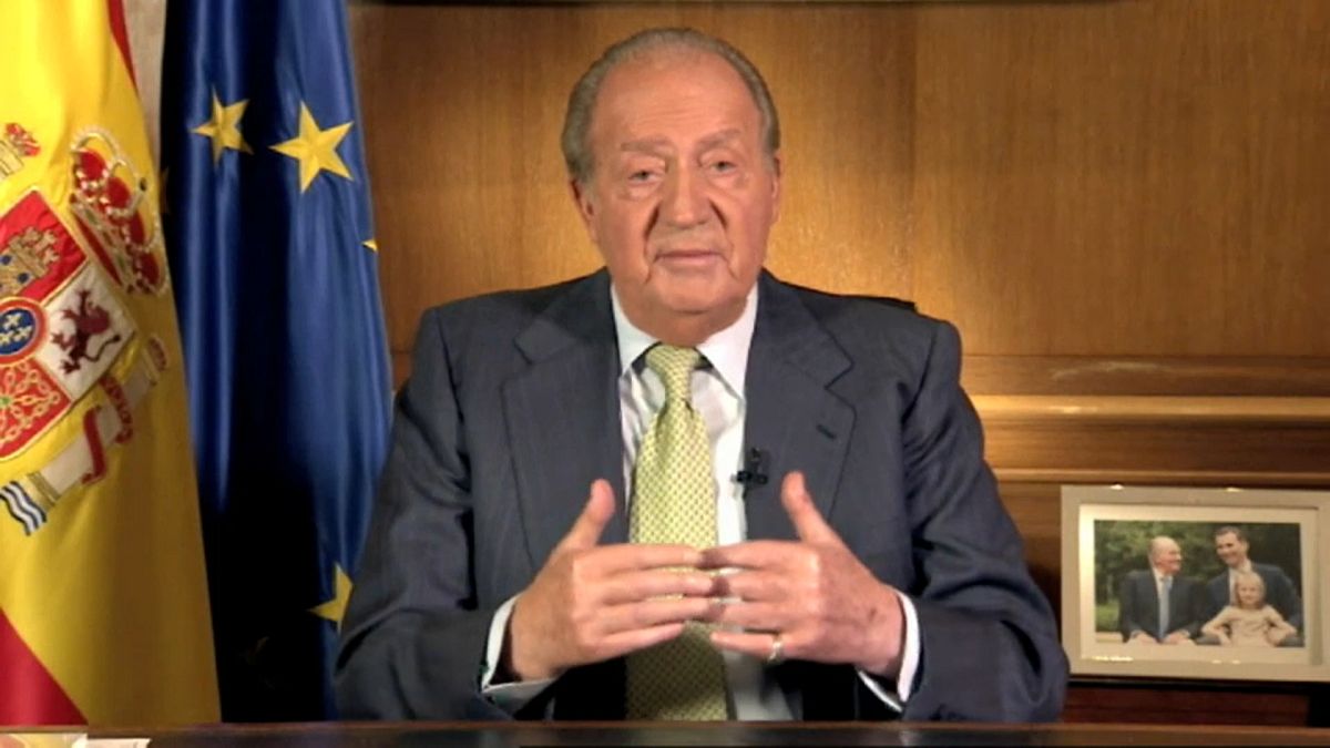 El rey emérito Juan Carlos I en el momento de su abdicación (02/06/2014)