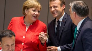 Merkel, Macron és Orbán Viktor 2018 júnuis 18-án Brüsszelben