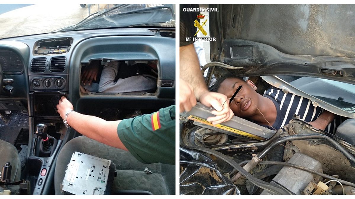 La policía española halla personas escondidas en la estructura de coches en un paso fronterizo