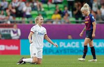 Ada Hegerberg après la victoire de l'OL en finale de la Ligue des champions