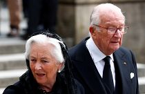 Albert II. und Paola von Belgien (Trauerfeier für Altgroßherzog Jean)