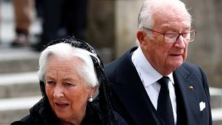 Albert II. und Paola von Belgien (Trauerfeier für Altgroßherzog Jean)