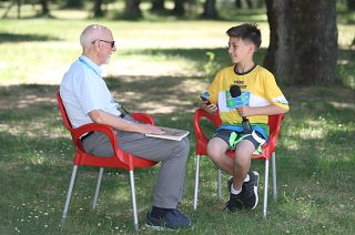 Children reflect on the current state of journalism at Football for Friendship