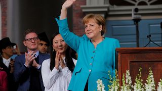 German Chancellor Merkel delivers the Commencement Address at Harvard