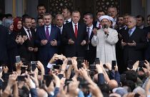 Cumhurbaşkanı Erdoğan ile Diyanet İşleri Başkanı Erbaş cami açılışında