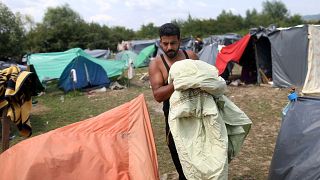 An archive picture of a migrant camp in Velika Kladusa