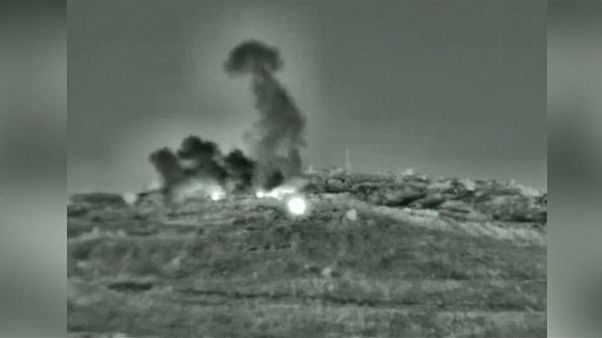 صورة من فيديو نشره الجيش الإسرائيلي عن القصف صورة من فيديو نشره الجيش الإسرائيلي عن القصف
