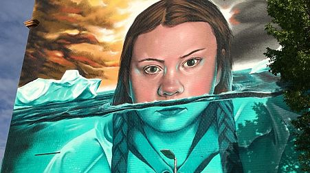 Greta Thunberg mural, by Jody Thomas in Bristol, UK