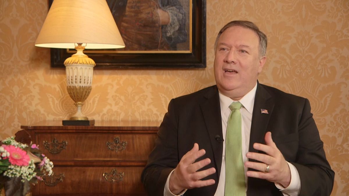 Mike Pompeo spoke to Euronews in The Hague 