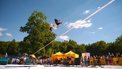 Triple flips and fearless stunts at the world slackline championships