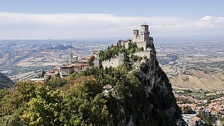 The small Republic of San Marino, situated on the Italian peninsula.