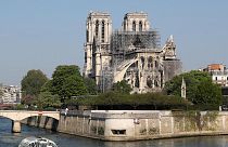 The Notre Dame Cathedral after the fire.