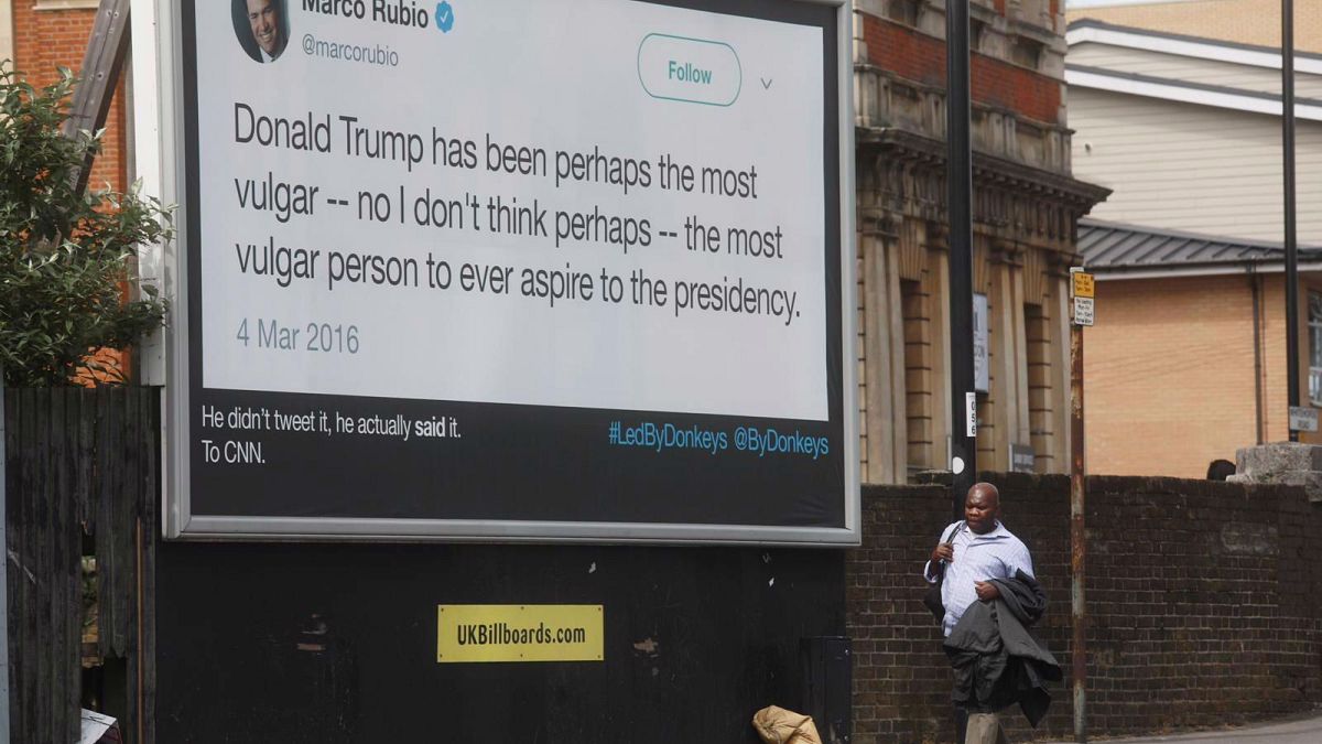 Led By Donkeys 'billboard crusaders' launch campaign in London during Trump visit