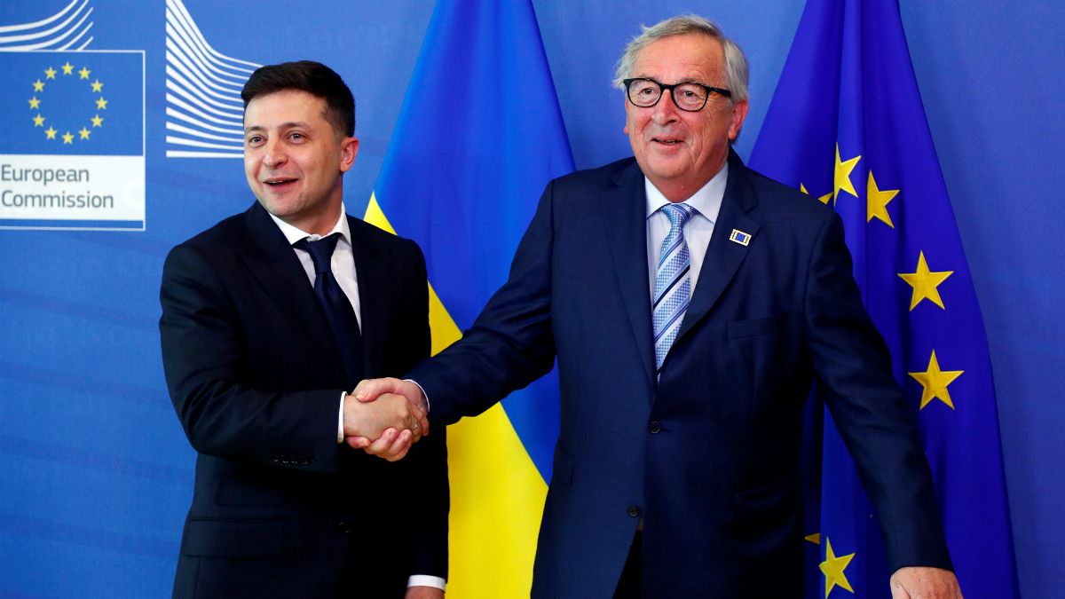 رئیس جمهوری جدید اوکراین در بروکسل؛ زلنسکی از «تهاجم روسیه» انتقاد کرد