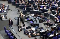 Watch: Youth climate change demonstrators protest in German parliament
