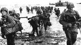 U.S. reinforcements land on Omaha beach near Vierville sur Mer, France.